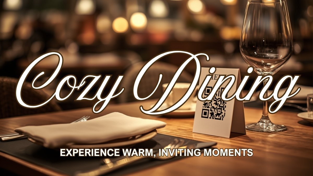 Stolik restauracyjny ze stojaczkiem z kodem QR do menu